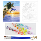 DIY Painting by number kit | Dolphin jumping in the sea