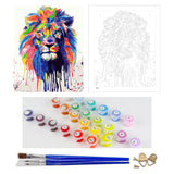 DIY Painting by number kit | Watercolor lion