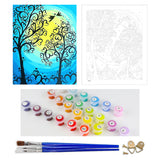 DIY Painting by number kit | Heart shaped tree and love birds