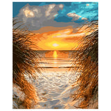 DIY Painting by number kit | Beach under sunset