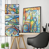 Crystal Rhinestone Diamond Painting Kit - Abstract Animal Cat - Hibah-Diamond painting art studio