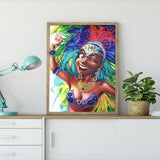 Crystal Rhinestone Diamond Painting Kit - African active girl - Hibah-Diamond painting art studio