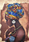 Crystal Rhinestone Diamond Painting Kit - African woman - Hibah-Diamond painting art studio