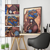 Crystal Rhinestone Diamond Painting Kit - African woman - Hibah-Diamond painting art studio