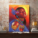 Crystal Rhinestone Diamond Painting Kit - African woman - Hibah-Diamond painting art studio