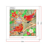 Crystal Rhinestone Diamond Painting Kit - Animal Cardinals - Hibah-Diamond painting art studio