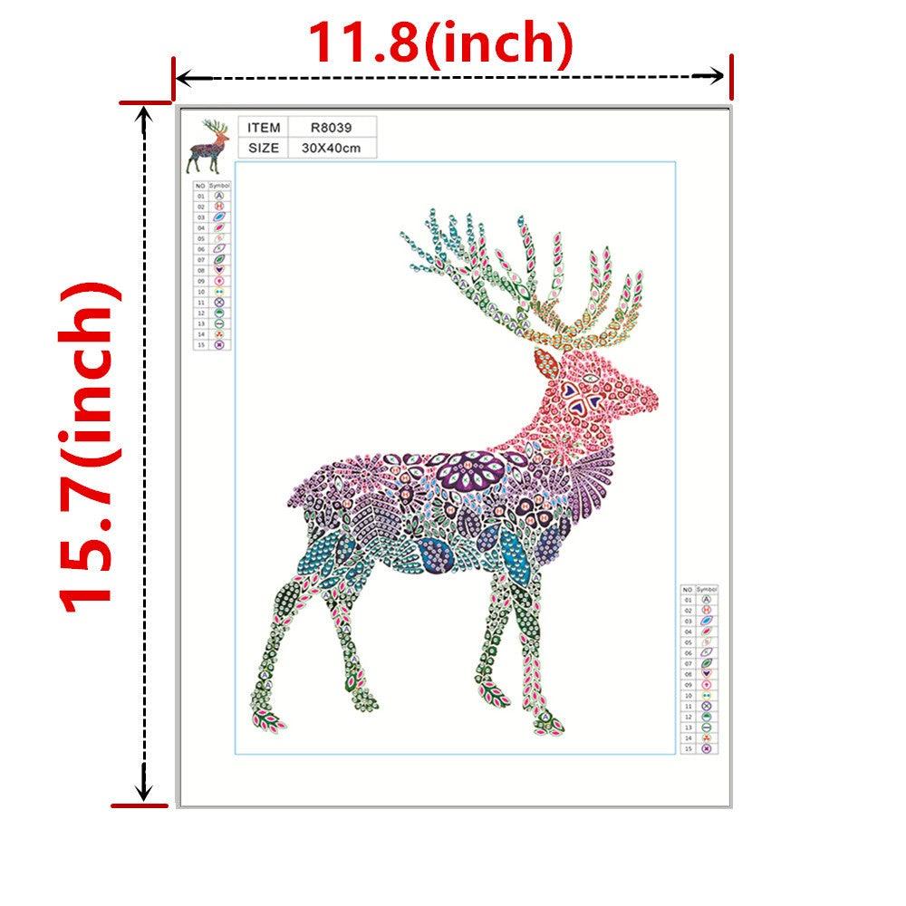 Crystal Rhinestone Diamond Painting Kit - Animal Color Deer - Hibah-Diamond painting art studio