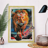 Crystal Rhinestone Diamond Painting Kit - Animal Lion - Hibah-Diamond painting art studio