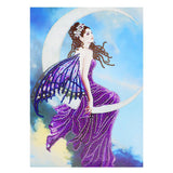 Crystal Rhinestone Diamond Painting Kit - Beautiful Elf on the moon - Hibah-Diamond painting art studio