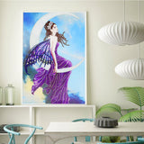 Crystal Rhinestone Diamond Painting Kit - Beautiful Elf on the moon - Hibah-Diamond painting art studio