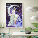 Crystal Rhinestone Diamond Painting Kit - Beautiful Elf on the moon - Hibah-Diamond painting art studio