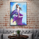 Crystal Rhinestone Diamond Painting Kit - Beautiful Elf on the moon - Hibah-Diamond painting art studio