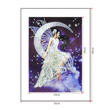 Crystal Rhinestone Diamond Painting Kit - Beautiful Elf on the moon - Hibah-Diamond painting art studio