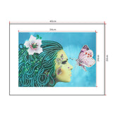 Crystal Rhinestone Diamond Painting Kit - Beautiful woman and butterfly - Hibah-Diamond painting art studio