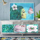 Crystal Rhinestone Diamond Painting Kit - Beautiful woman and butterfly - Hibah-Diamond painting art studio