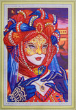 Crystal Rhinestone Diamond Painting Kit - Beautiful woman wearing a mask - Hibah-Diamond painting art studio