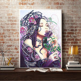 Crystal Rhinestone Diamond Painting Kit - Beauty woman and rose flower - Hibah-Diamond painting art studio