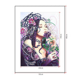 Crystal Rhinestone Diamond Painting Kit - Beauty woman and rose flower - Hibah-Diamond painting art studio