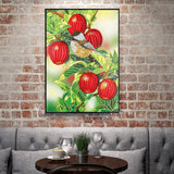 Crystal Rhinestone Diamond Painting Kit - Bird and red fruits - Hibah-Diamond painting art studio