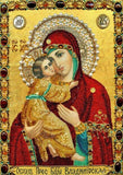 Crystal Rhinestone diamond Painting Kit - Blessed Virgin Mary in Red - Hibah-Diamond painting art studio