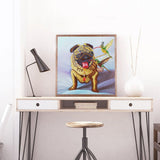 Crystal Rhinestone Diamond Painting Kit - Bulldog Dog and Hummingbird - Hibah-Diamond painting art studio