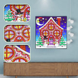 Crystal Rhinestone Diamond Painting Kit - Cartoon Christmas Hut - Hibah-Diamond painting art studio