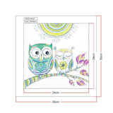 Crystal Rhinestone Diamond Painting Kit - Cartoon Cute Owl - Hibah-Diamond painting art studio