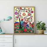 Crystal Rhinestone Diamond Painting Kit - Cartoon house and tree - Hibah-Diamond painting art studio