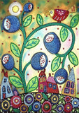 Crystal Rhinestone Diamond Painting Kit - Cartoon houses and trees - Hibah-Diamond painting art studio