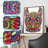 Crystal Rhinestone Diamond Painting Kit - Cartoon Owl - Hibah-Diamond painting art studio