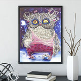 Crystal Rhinestone Diamond Painting Kit - Cartoon Owl - Hibah-Diamond painting art studio
