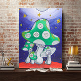 Crystal Rhinestone Diamond Painting Kit - Cartoon Starry Night Mushroom - Hibah-Diamond painting art studio