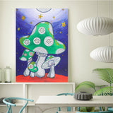 Crystal Rhinestone Diamond Painting Kit - Cartoon Starry Night Mushroom - Hibah-Diamond painting art studio