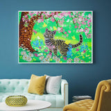Crystal Rhinestone Diamond Painting Kit - Cat and butterfly under the tree - Hibah-Diamond painting art studio