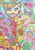 Crystal Rhinestone Diamond Painting Kit - Cat in the flowers
