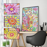 Crystal Rhinestone Diamond Painting Kit - Cat in the flowers - Hibah-Diamond painting art studio