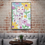Crystal Rhinestone Diamond Painting Kit - Cat in the flowers - Hibah-Diamond painting art studio