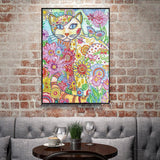 Crystal Rhinestone Diamond Painting Kit - Cat in the flowers - Hibah-Diamond painting art studio