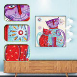 Crystal Rhinestone Diamond Painting Kit - Cat Mother and son - Hibah-Diamond painting art studio