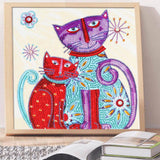 Crystal Rhinestone Diamond Painting Kit - Cat Mother and son - Hibah-Diamond painting art studio
