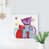 Crystal Rhinestone Diamond Painting Kit - Cat Mother and son - Hibah-Diamond painting art studio