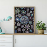 Crystal Rhinestone Diamond Painting Kit - Chalkboard Painting Snowflakes - Hibah-Diamond painting art studio