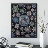 Crystal Rhinestone Diamond Painting Kit - Chalkboard Painting Snowflakes - Hibah-Diamond painting art studio