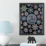 Crystal Rhinestone Diamond Painting Kit - Chalkboard Painting Snowflakes - Hibah-Diamond painting art studio
