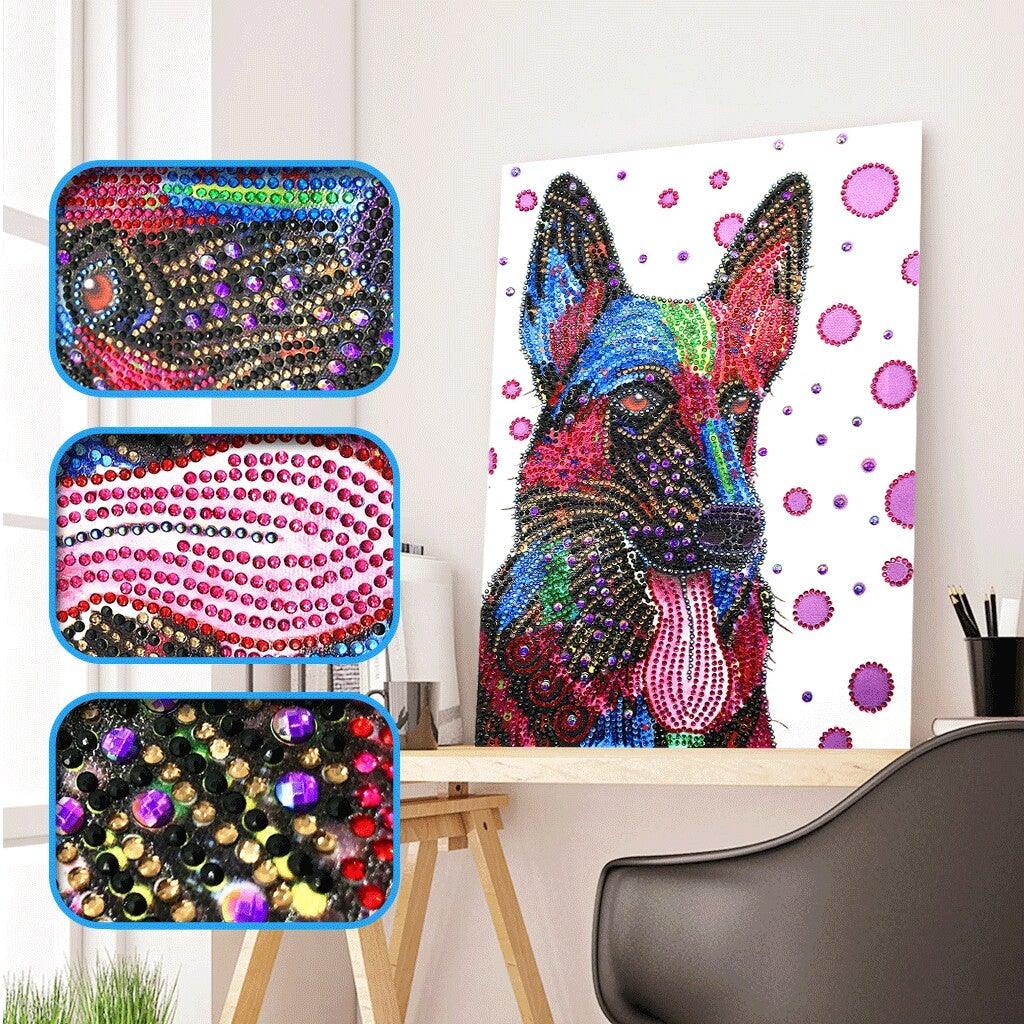Crystal Rhinestone Diamond Painting Kit - Colorful Dog - Hibah-Diamond painting art studio