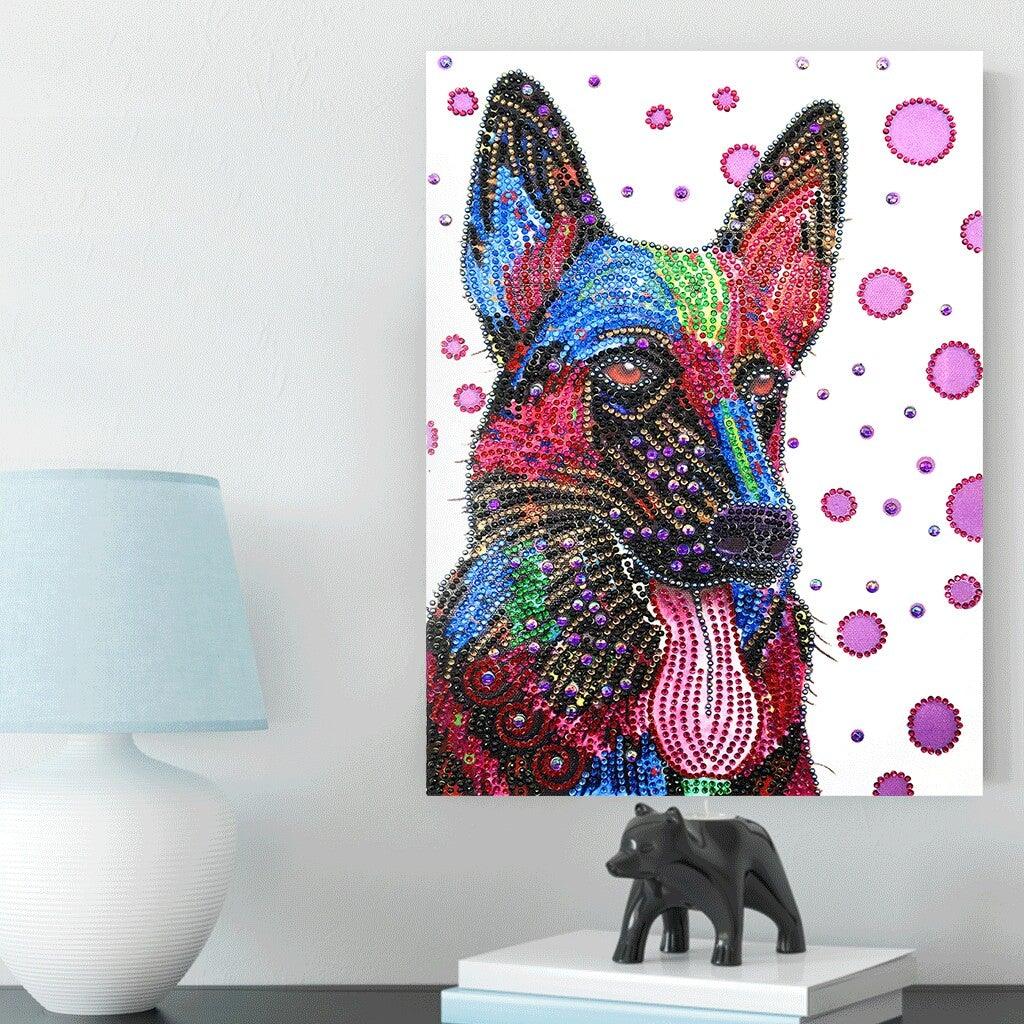 Crystal Rhinestone Diamond Painting Kit - Colorful Dog - Hibah-Diamond painting art studio