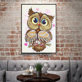 Crystal Rhinestone Diamond Painting Kit - Cute owl - Hibah-Diamond painting art studio