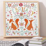 Crystal Rhinestone Diamond Painting Kit - February Fox - Hibah-Diamond painting art studio
