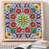 Crystal Rhinestone Diamond Painting Kit - Flower Mandala - Hibah-Diamond painting art studio