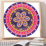 Crystal Rhinestone Diamond Painting Kit - Flower Mandala - Hibah-Diamond painting art studio